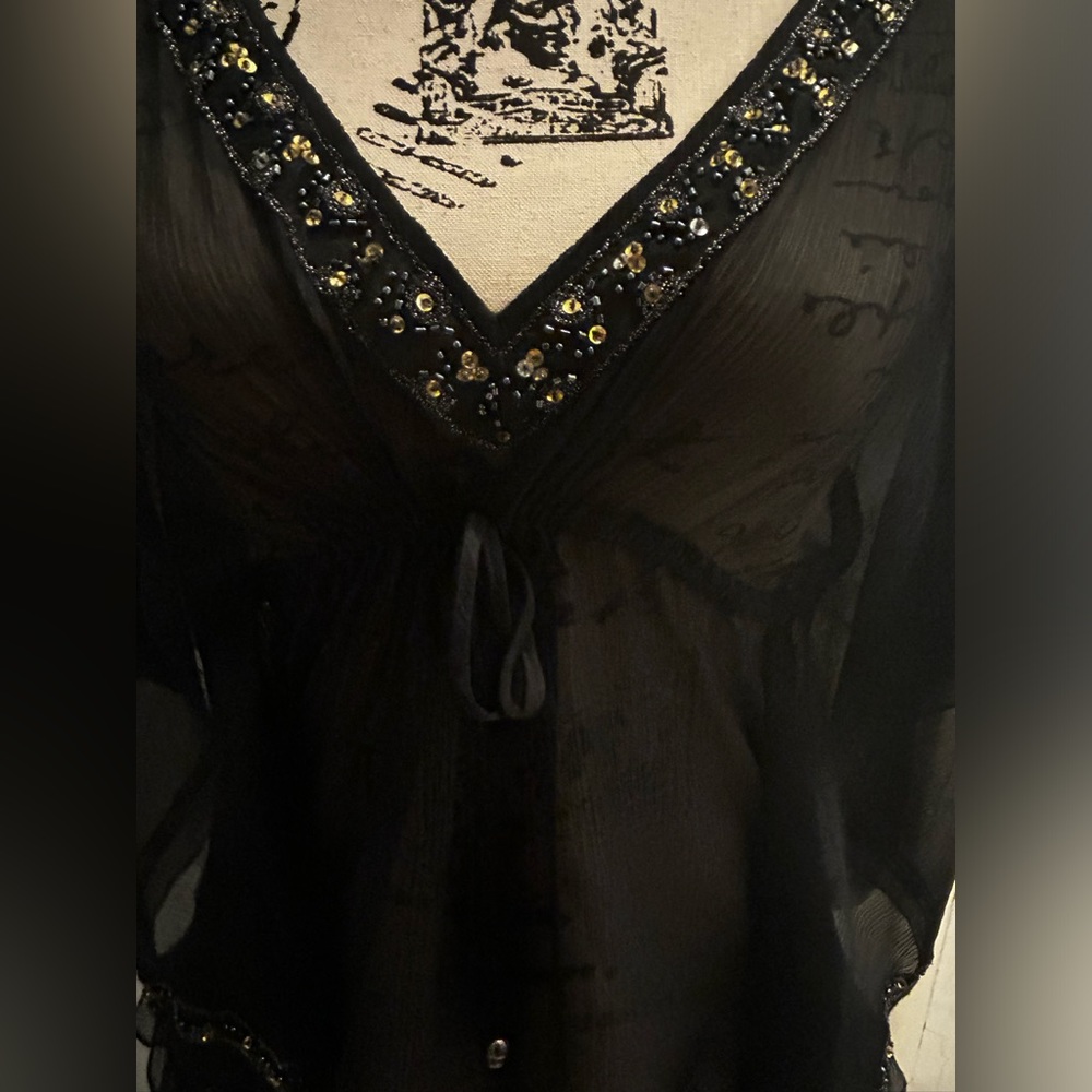 Shear beaded black top